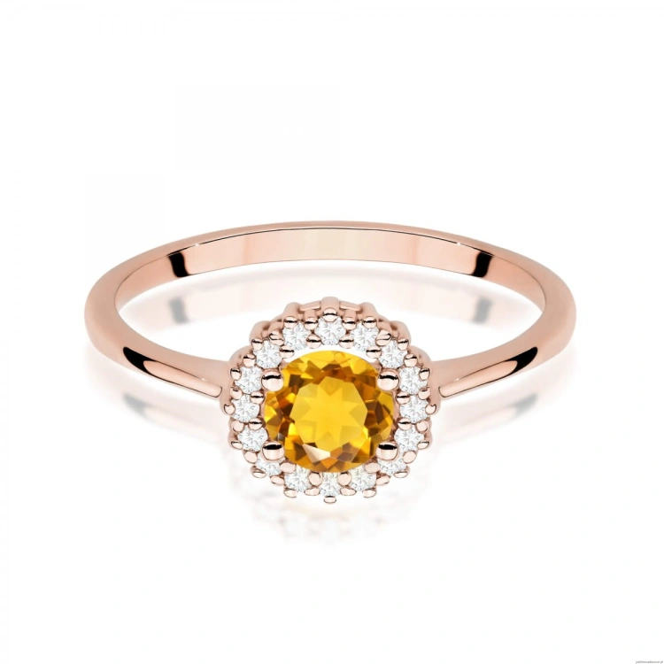 Pierścionek W0572 Cytryn 0,50ct różowe złoto