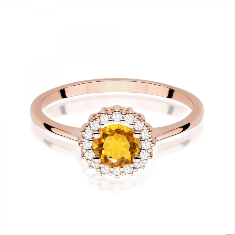 Pierścionek W0572 Cytryn 0,50ct różowe złoto