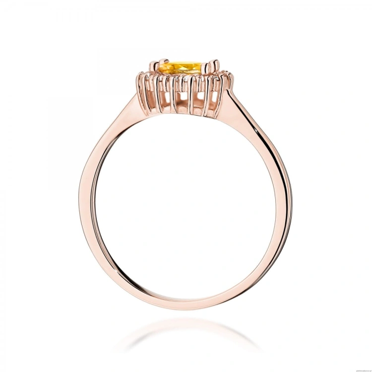 Pierścionek W0572 Cytryn 0,50ct różowe złoto