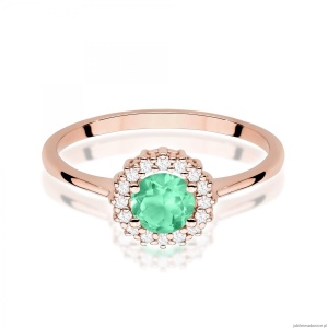 Pierścionek W0572 Szmaragd 0,50ct różowe złoto