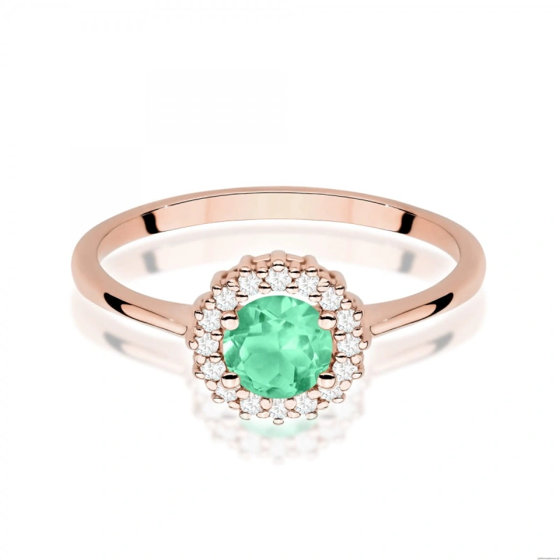 Pierścionek W0572 Szmaragd 0,50ct różowe złoto