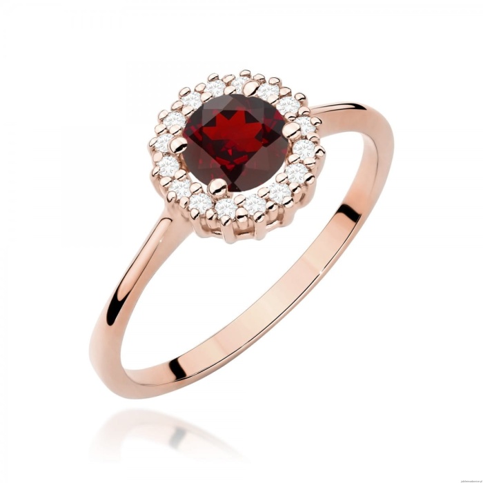 Pierścionek W0572 Granat 0,60ct różowe złoto