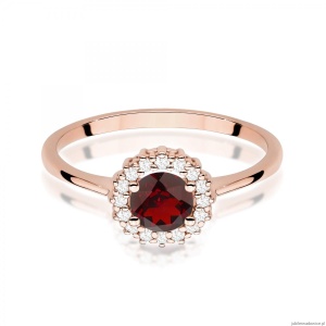 Pierścionek W0572 Granat 0,60ct różowe złoto