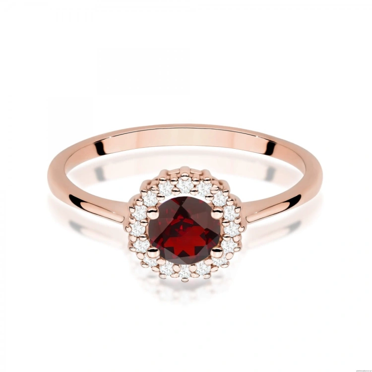 Pierścionek W0572 Granat 0,60ct różowe złoto