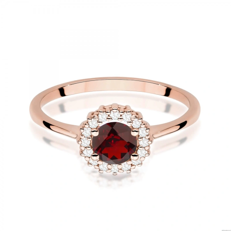 Pierścionek W0572 Granat 0,60ct różowe złoto