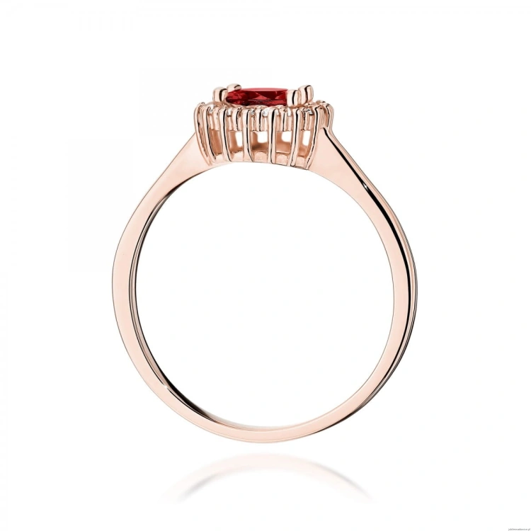 Pierścionek W0572 Granat 0,60ct różowe złoto