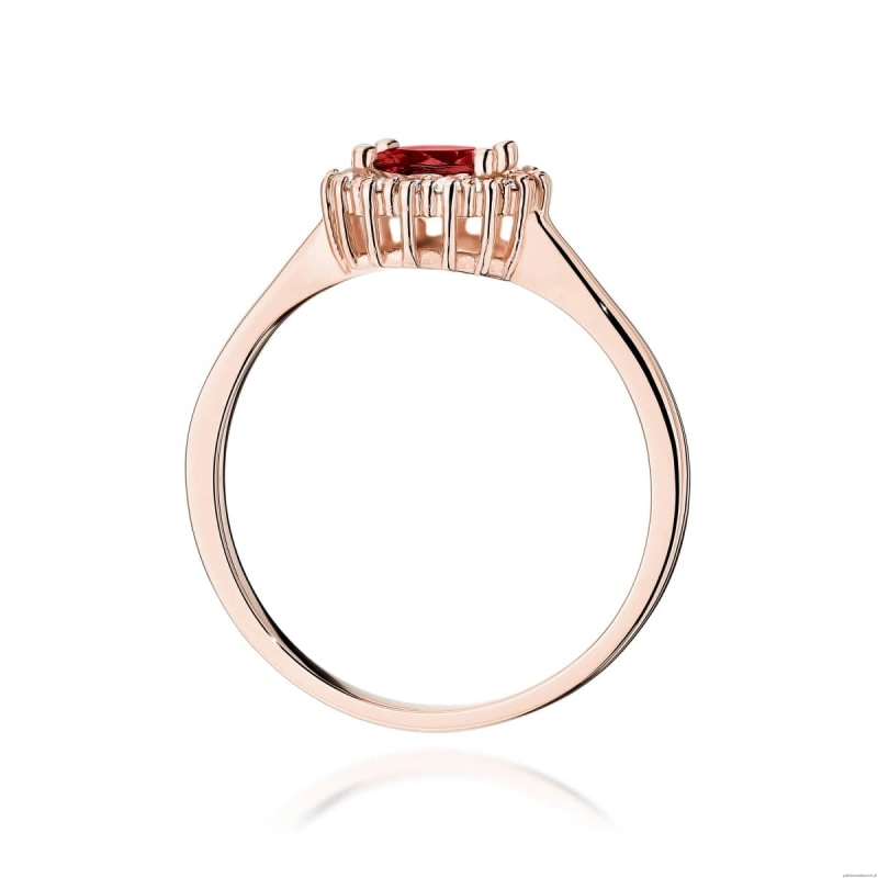 Pierścionek W0572 Granat 0,60ct różowe złoto