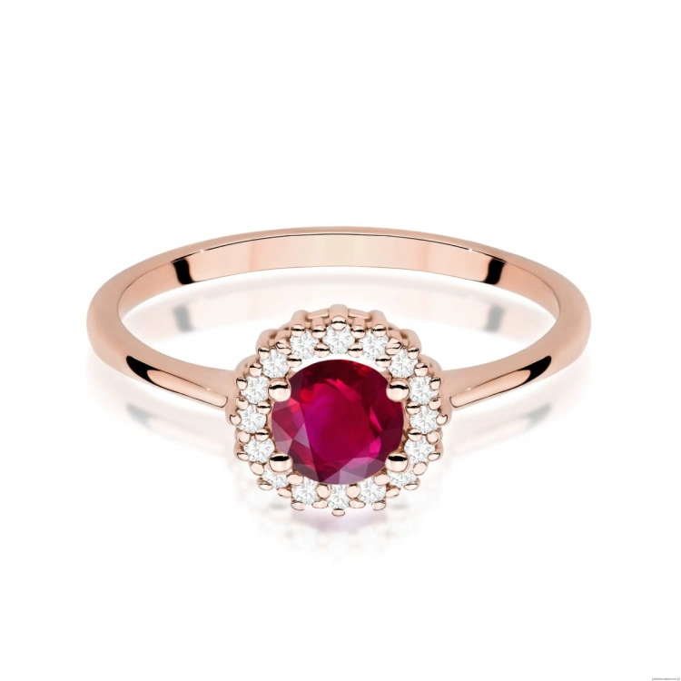 Pierścionek W0572 Rubin 0,60ct różowe złoto