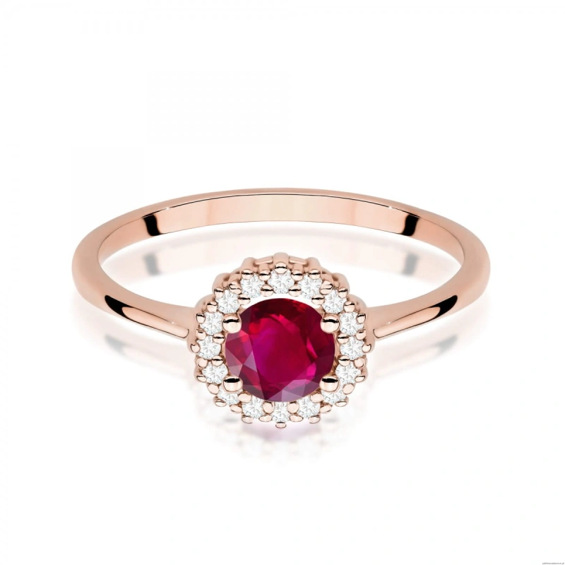 Pierścionek W0572 Rubin 0,60ct różowe złoto