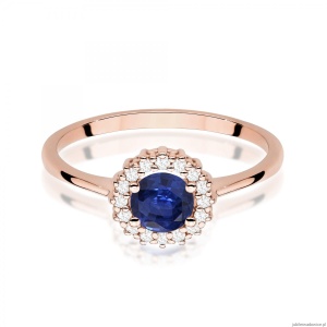 Pierścionek W0572 Szafir 0,50ct różowe złoto