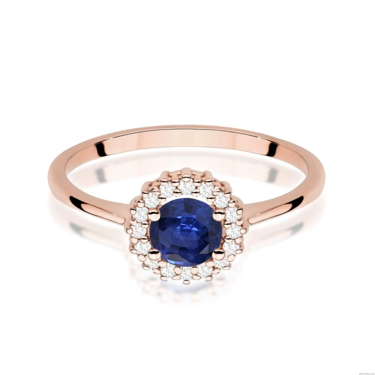 Pierścionek W0572 Szafir 0,50ct różowe złoto