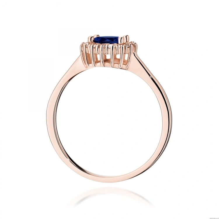Pierścionek W0572 Szafir 0,50ct różowe złoto