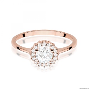 Pierścionek W0572 Biały Szafir 0,60ct różowe złoto