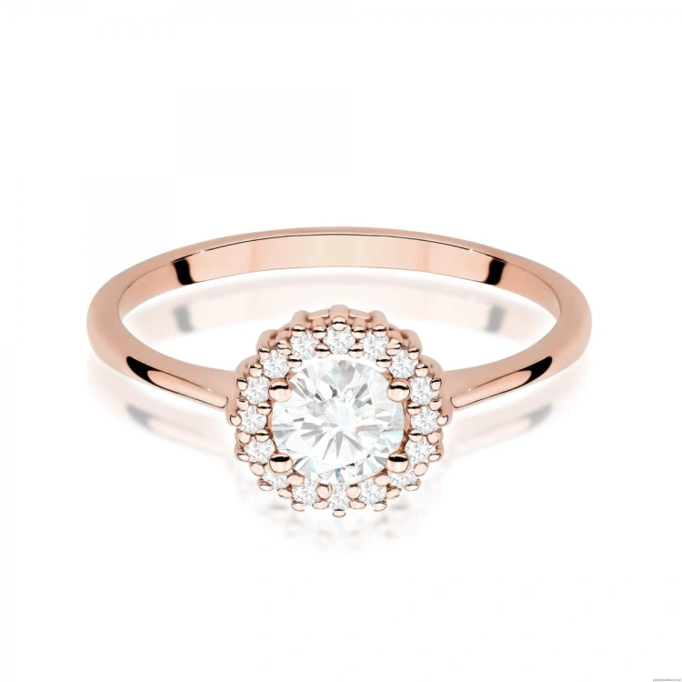 Pierścionek W0572 Biały Szafir 0,60ct różowe złoto