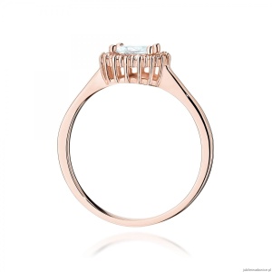 Pierścionek W0572 Biały Szafir 0,60ct różowe złoto