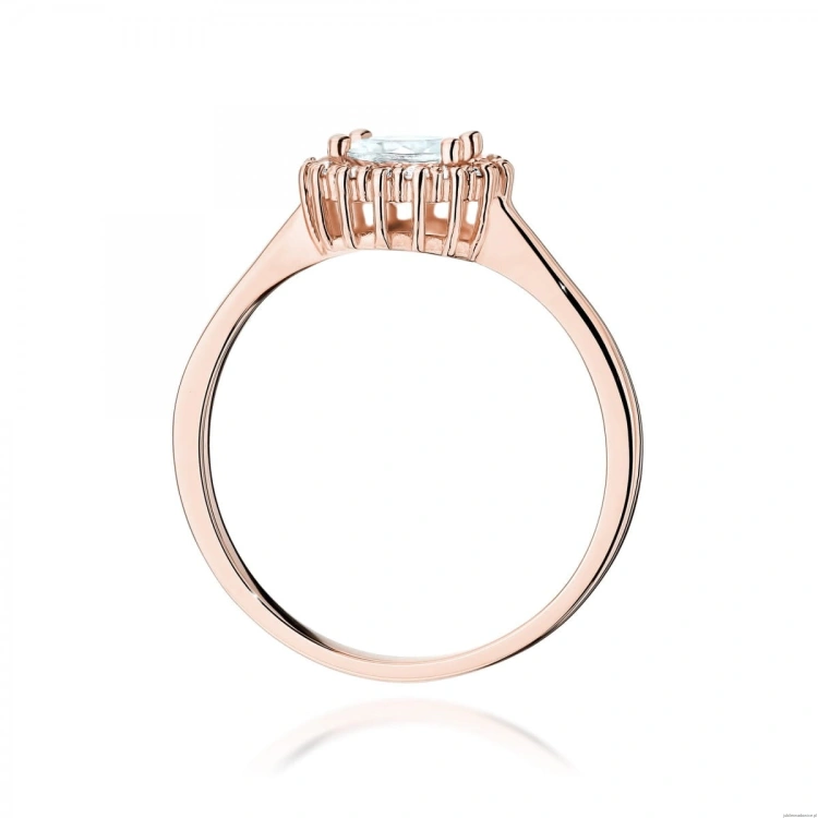 Pierścionek W0572 Biały Szafir 0,60ct różowe złoto