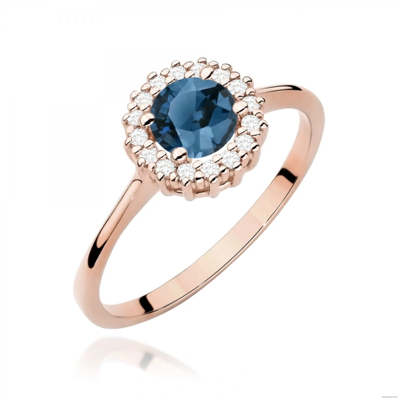 Pierścionek W0572 Topaz London Blue 0,50ct różowe złoto