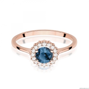 Pierścionek W0572 Topaz London Blue 0,50ct różowe złoto