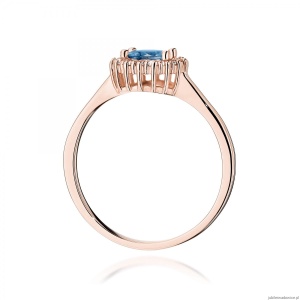 Pierścionek W0572 Topaz London Blue 0,50ct różowe złoto
