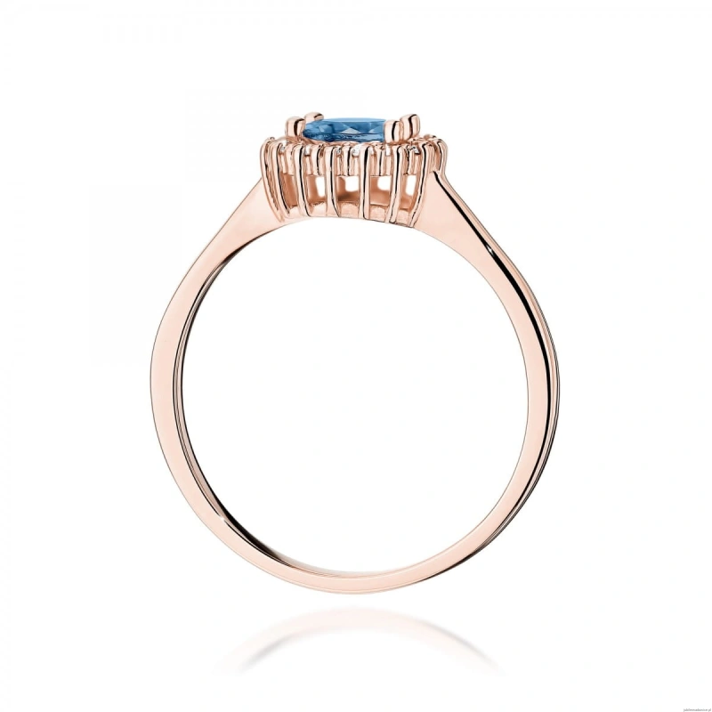 Pierścionek W0572 Topaz London Blue 0,50ct różowe złoto