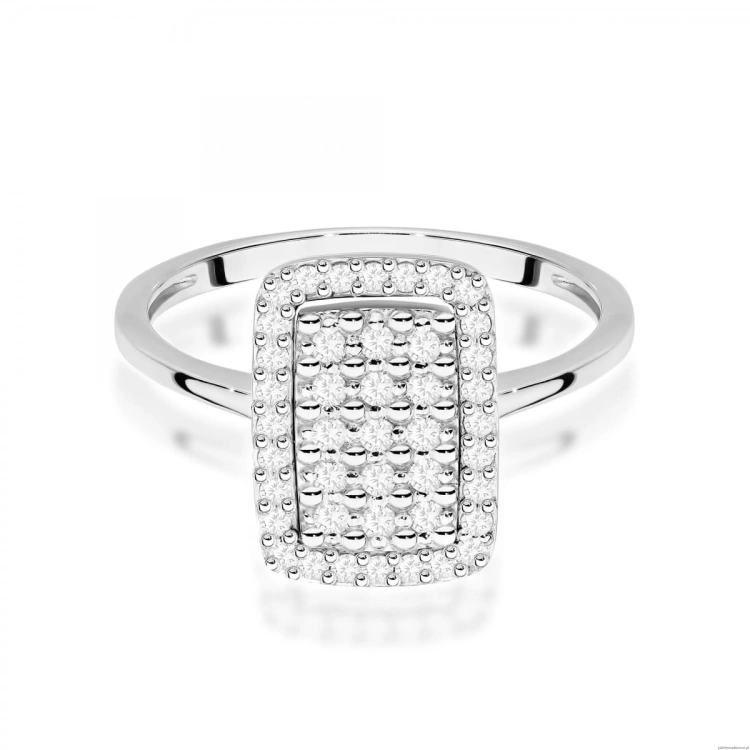 Pierścionek W0573 z diamentami białe złoto