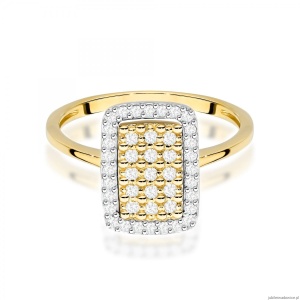 Pierścionek W0573 z diamentami żółte złoto
