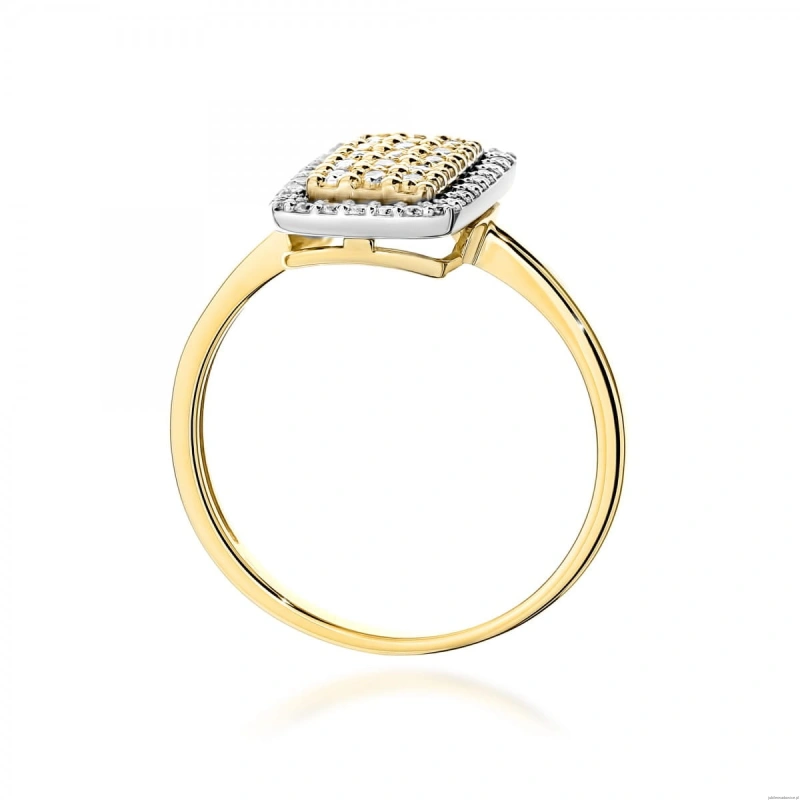 Pierścionek W0573 z diamentami żółte złoto
