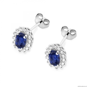 Kolczyki K0514 Szafir 2 x 0,70ct białe złoto