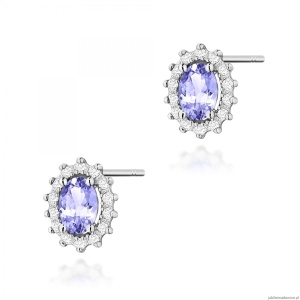 Kolczyki K0514 Tanzanit 2 x 0,40ct białe złoto