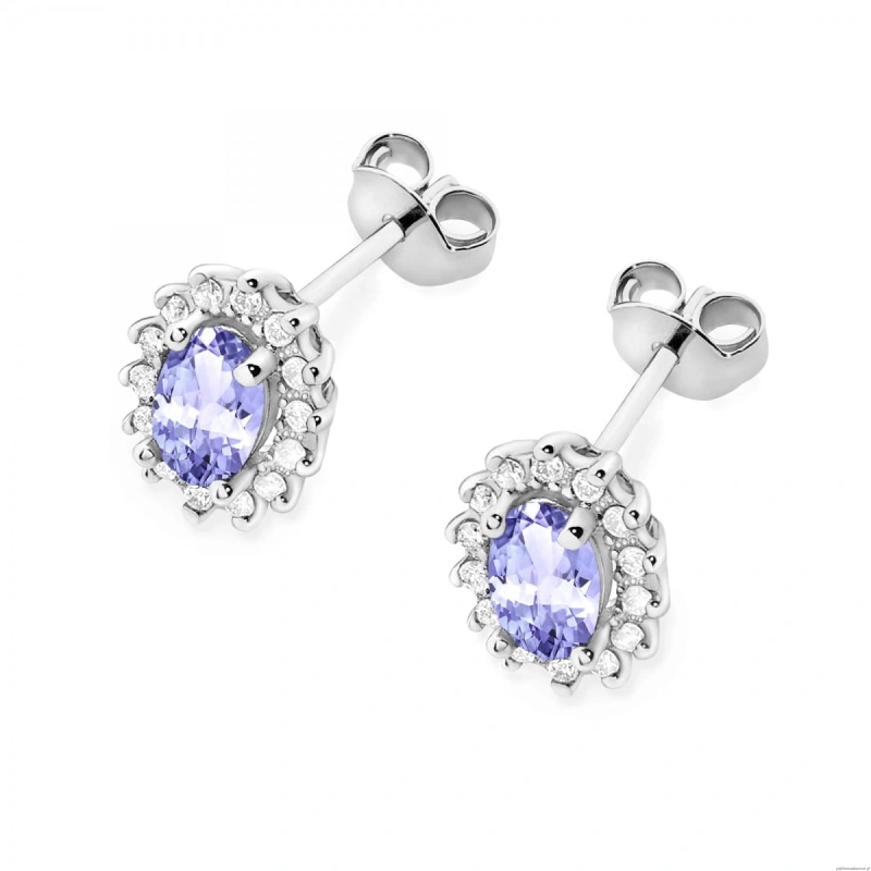 Kolczyki K0514 Tanzanit 2 x 0,40ct białe złoto
