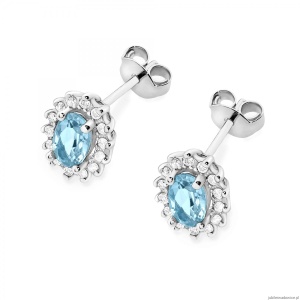 Kolczyki K0514 Topaz 2 x 0,50ct białe złoto