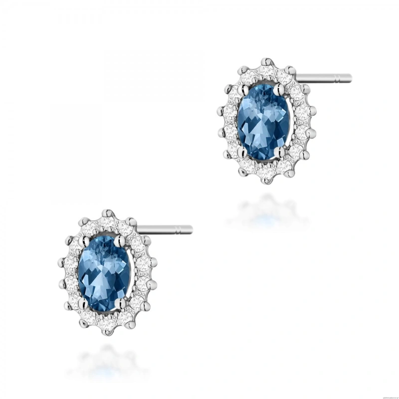 Kolczyki K0514 Topaz London Blue 2 x 0,50ct białe złoto