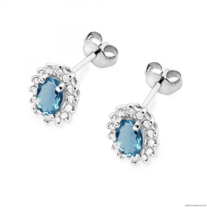 Kolczyki K0514 Topaz London Blue 2 x 0,50ct białe złoto