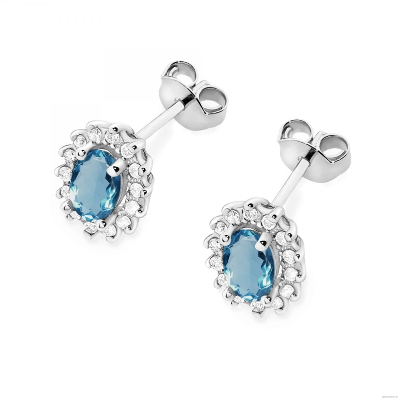 Kolczyki K0514 Topaz London Blue 2 x 0,50ct białe złoto