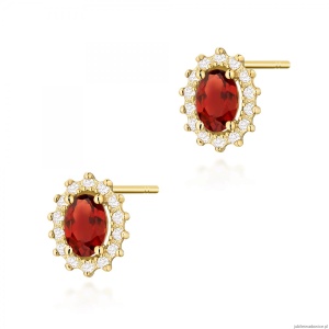 Kolczyki K0514 Granat 2 x 0,50ct żółte złoto