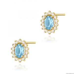 Kolczyki K0514 Topaz 2 x 0,50ct żółte złoto
