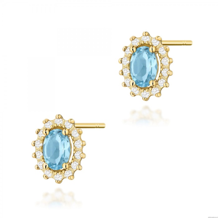 Kolczyki K0514 Topaz 2 x 0,50ct żółte złoto