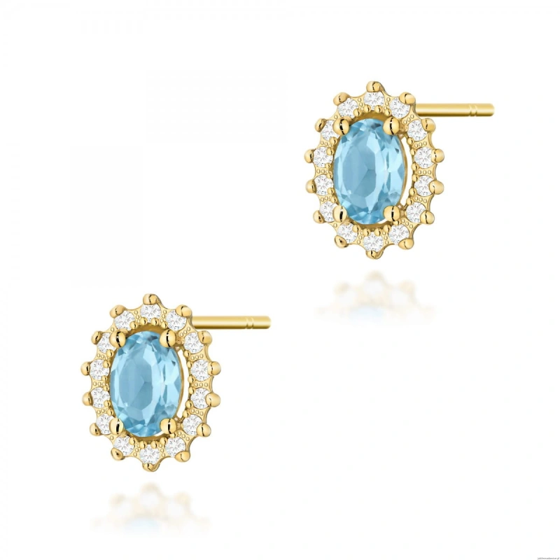 Kolczyki K0514 Topaz 2 x 0,50ct żółte złoto