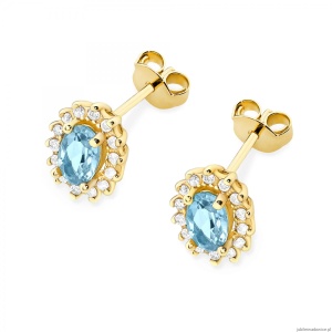 Kolczyki K0514 Topaz 2 x 0,50ct żółte złoto