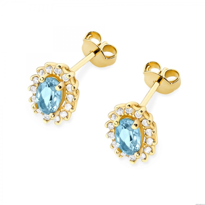 Kolczyki K0514 Topaz 2 x 0,50ct żółte złoto