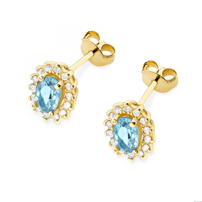 Kolczyki K0514 Topaz 2 x 0,50ct żółte złoto