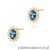 Kolczyki K0514 Topaz London Blue 2 x 0,50ct żółte złoto
