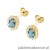 Kolczyki K0514 Topaz London Blue 2 x 0,50ct żółte złoto