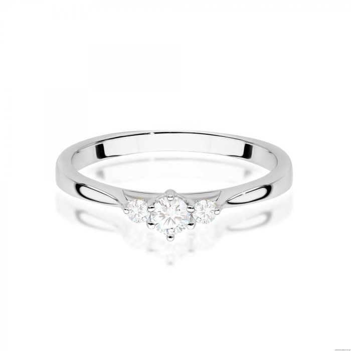 Pierścionek W0608 z diamentami białe złoto