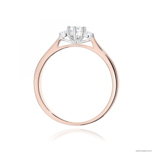 Pierścionek W0608 z diamentami różowe złoto