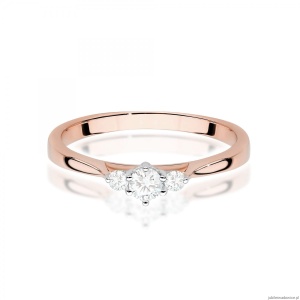 Pierścionek W0608 z diamentami różowe złoto