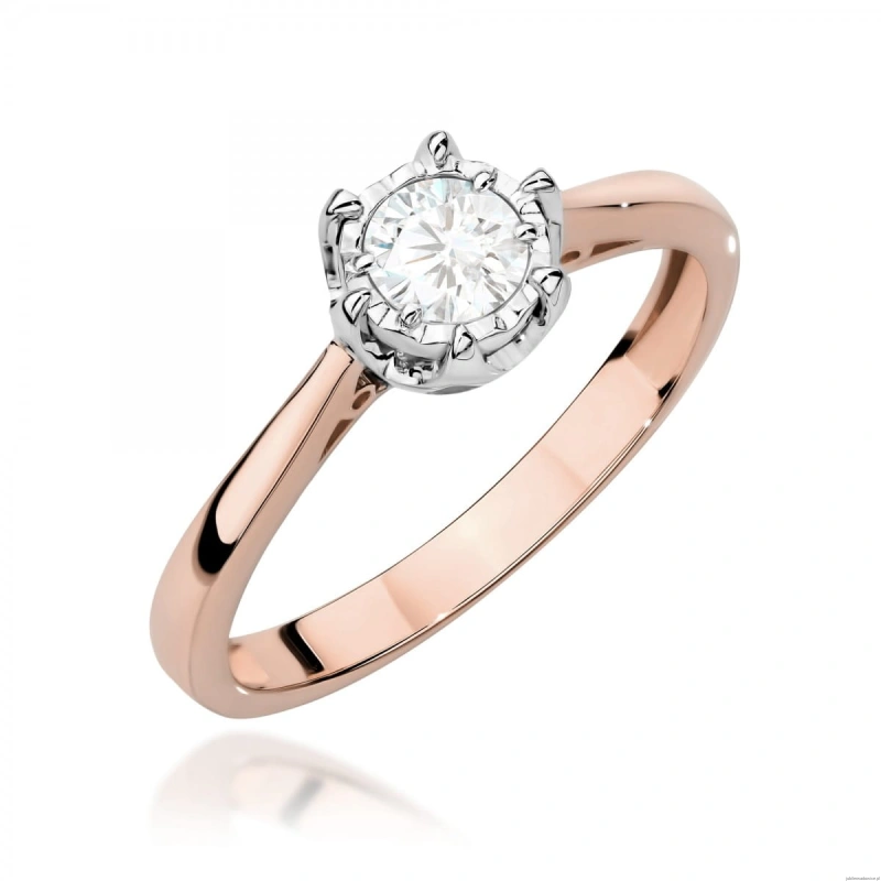 Pierścionek W0605 Diament 0,25ct różowe złoto