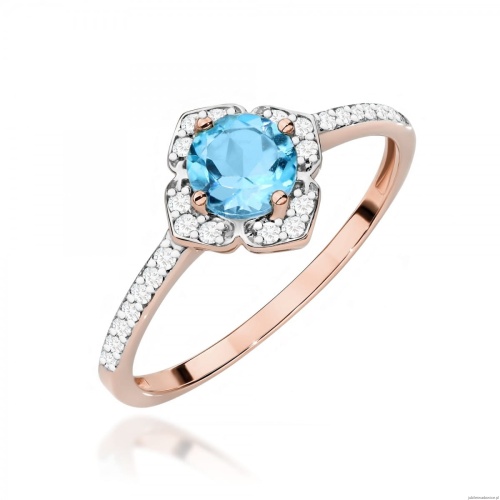 Pierścionek W0603 Topaz 0,50ct różowe złoto