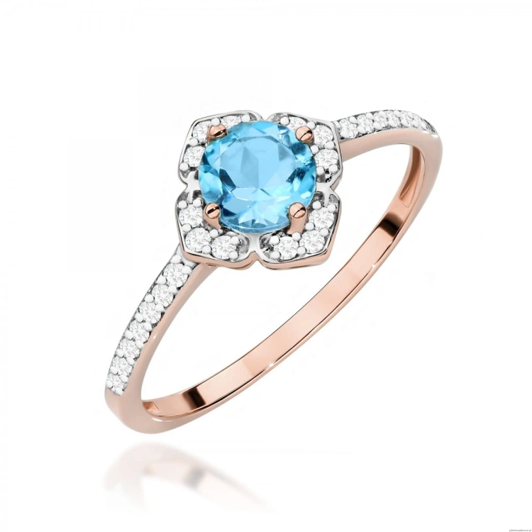 Pierścionek W0603 Topaz 0,50ct różowe złoto