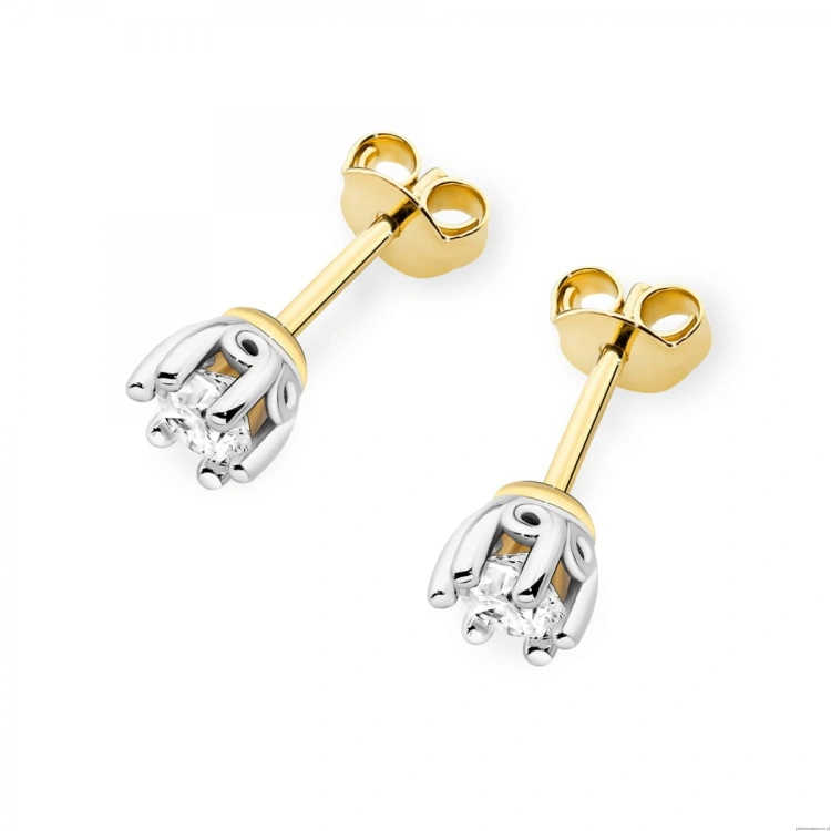 Kolczyki K0069 Diament 2 x 0,40ct żółte złoto